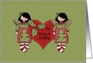 Merry Christmas Twin Girls personalized with names card