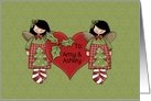 Merry Christmas Twin Girls personalized with names card