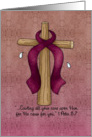 Burgundy Awareness Ribbon and Cross card