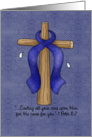 Colon Cancer Awareness Ribbon and Cross card