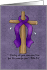 Purple Awareness Ribbon and Cross card