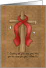 HIV / AIDS Awareness Ribbon and Cross card