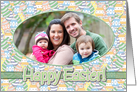 Happy Easter Photo Card with colorful Easter Eggs card