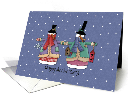 Snowmen Winter Wedding Anniversary card (1005183)