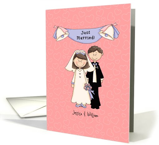 Just married, caucasian couple card (1099496)