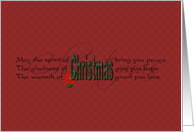 Christmas Blessing card