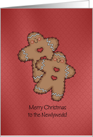 Merry Christmas Newlyweds Gingerbread Couple card