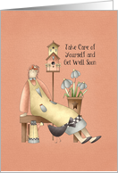 Get Well Soon. Prim Girl card