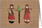 Merry Christmas Twins. Prim Girls card