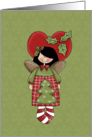 Merry Christmas Across The Miles Girl with Heart card