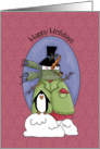 Happy Holidays, Prim Snowman card