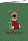 Merry Christpaws Dog with bow and stocking card