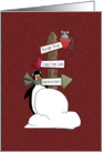 Penguin with Northpole sign Christmas Card