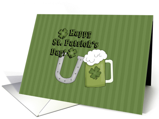 Happy St. Patrick's Day, Green Beer & Shamrocks card (748545)