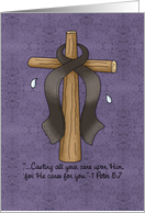 Melanoma Awareness Ribbon and Cross card