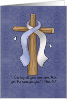 Cancer Awareness Ribbon and Cross card