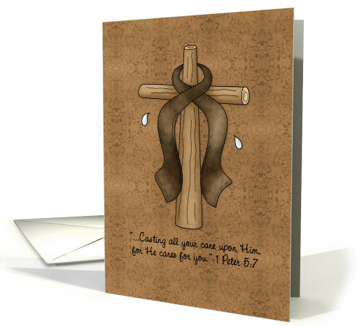 Colorectal Cancer Awareness Ribbon and Cross card (843559)