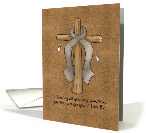 Diabetes, Brain Cancer, Asthma Awareness Ribbon and Cross card