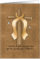 Childhood Cancer Awareness Ribbon and Cross card