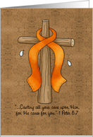 Leukemia Awareness Ribbon and Cross card