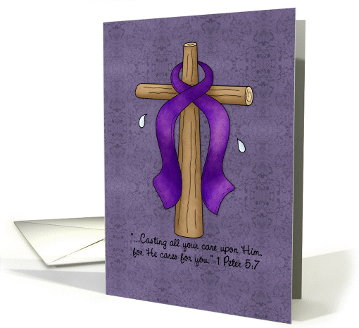 Purple Awareness Ribbon and Cross card (843599)