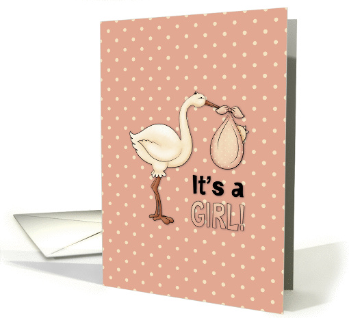 It's A Girl, Stork brings new baby card (848648)