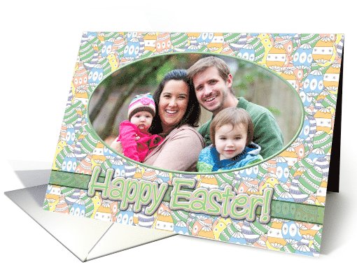 Happy Easter Photo Card with colorful Easter Eggs card (891496)