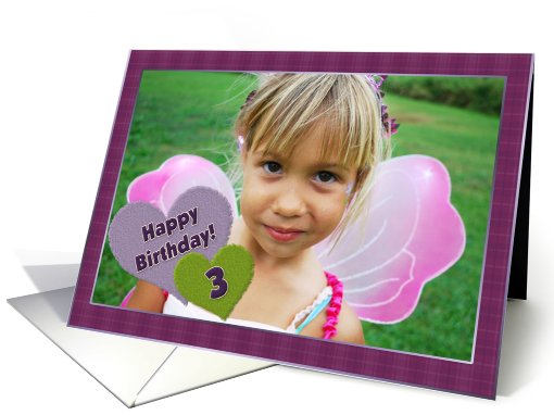 Happy 3rd Birthday Photo card (892397)