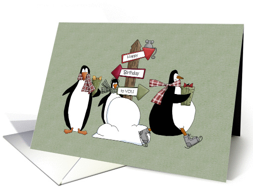 Birthday - Penguins card (910709)