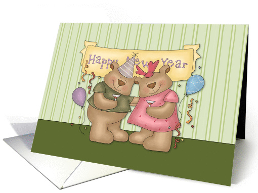 Happy New Year Bear Couple card (952601)