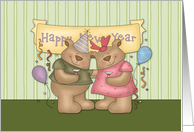 Happy New Year Bear Couple card