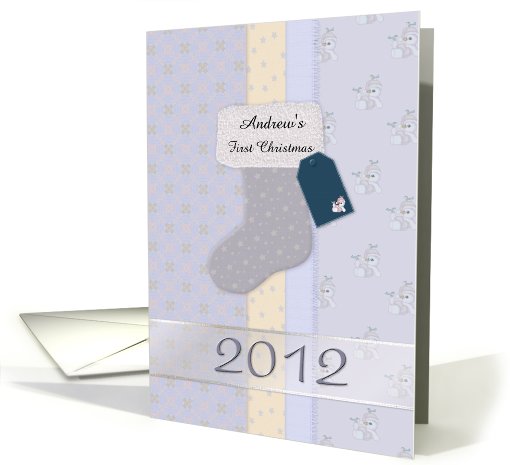 First Christmas for Baby Boy Customizable card (963201)