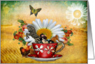 Morning Cuppa Collage Blank Greeting Card for All Occasions card