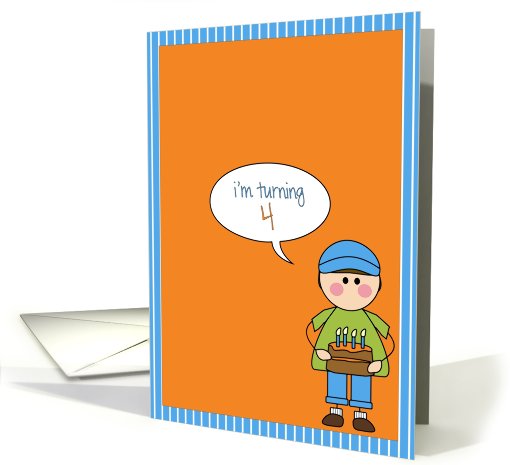 boy - i'm turning 4! card (470797)