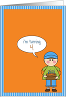 boy - i’m turning 4! card