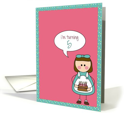 girl - i'm turning 5! card (470814)