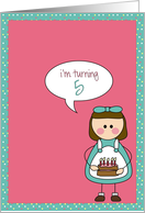 girl - i’m turning 5! card