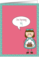 girl - i’m turning 4! card