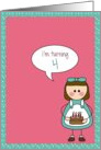girl - i’m turning 4! card