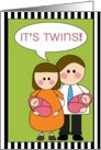 mommy & daddy - it’s twins! card