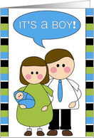 it’s a boy! baby announcement card