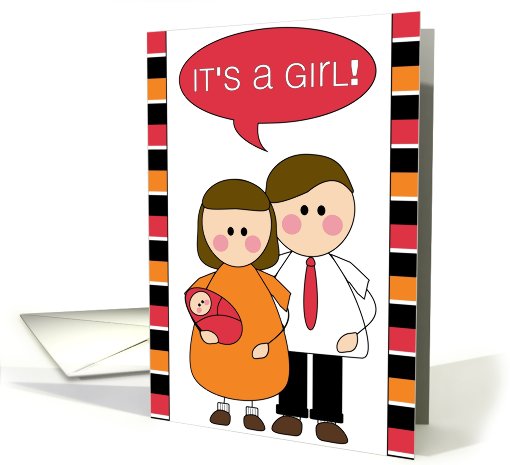 it's a girl! baby announcement card (607618)