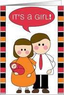 it’s a girl! baby announcement card