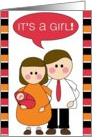 it’s a girl! baby announcement card
