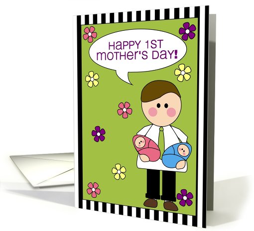 happy 1st mother's day from daddy  - girl/boy twins w/ daddy card