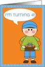 i’m turning 4 - boy birthday invitation card