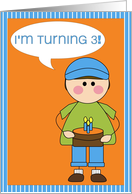 i’m turning 3 - boy birthday invitation card