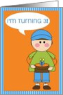 i’m turning 3 - boy birthday invitation card