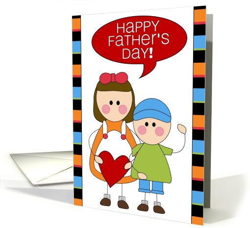 happy father's day - brother and sister card (607673)