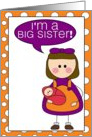 i’m a big sister - baby girl announcement card